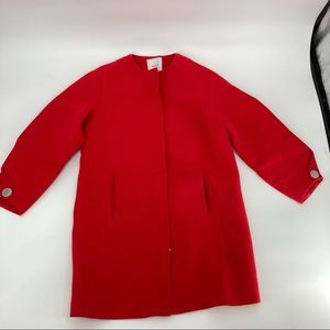 Mango Suit Red Long Coat - Size Small